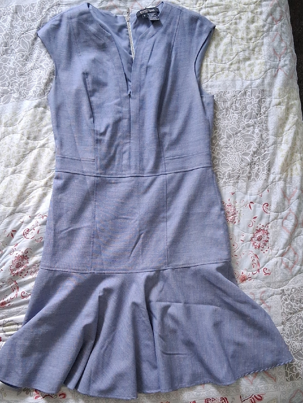 Etcetera Light Lavender Cap-Sleeve Fit-and-Flare Midi Dress